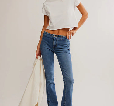 Level Up Slit Bootcut- Sunburst Blue