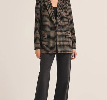 Kingston Relaxed Plaid Blazer - Latte