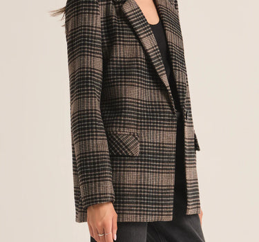 Kingston Relaxed Plaid Blazer - Latte