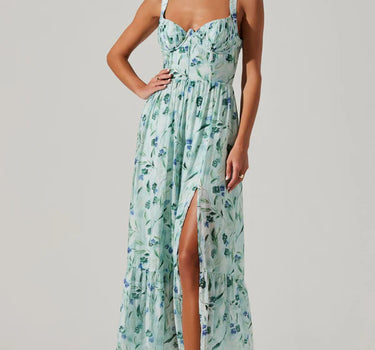 Kelby Dress- Green Blue Floral