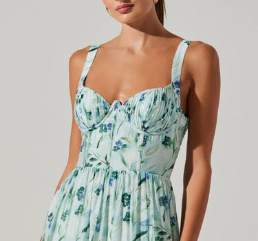 Kelby Dress- Green Blue Floral