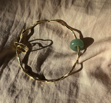 Jade Wave Bangle 18k