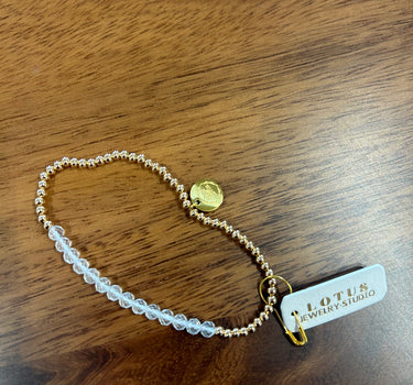 Gold Birthstone Stacking Bracelet - April (Quartz)