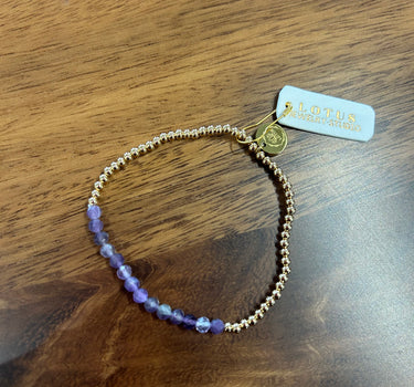 Gold Birthstone Stacking Bracelet - February (Amethyst)