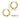 Ridge Facet Hoop Earrings — Gold