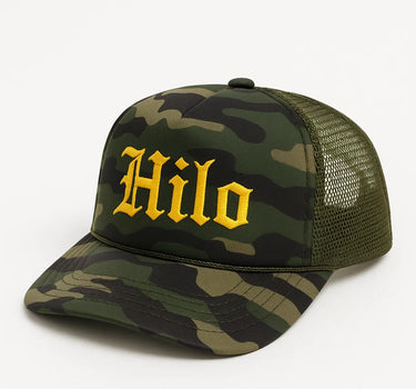 Hilo Trucker - Old English - Yellow Camo