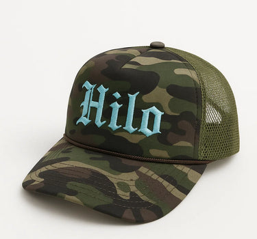 Hilo Trucker - Old English - Blue Camo